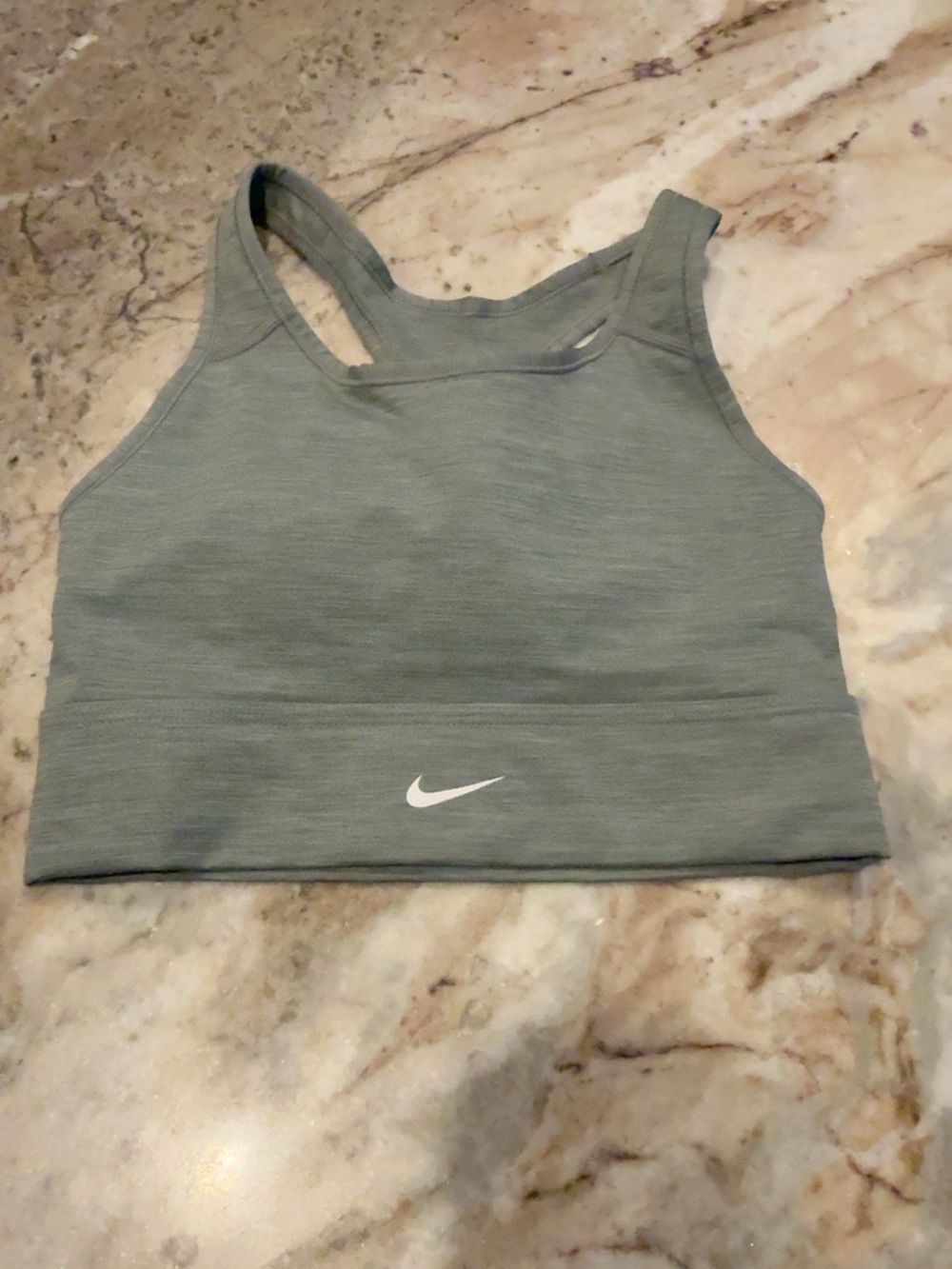 Nike Women’s Longline Sports Bra Medium Gray Racerback Padded